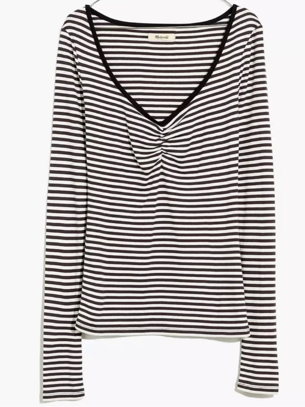 Madewell Striped Long Sleeved Sweeheart Tee Womens XS